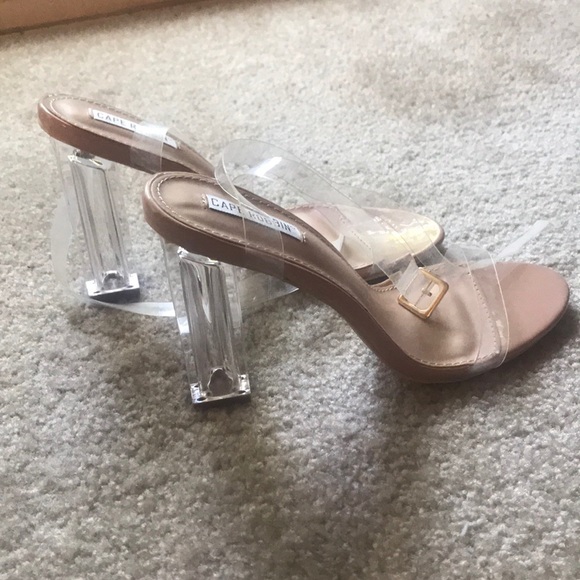5 inch clear heels
